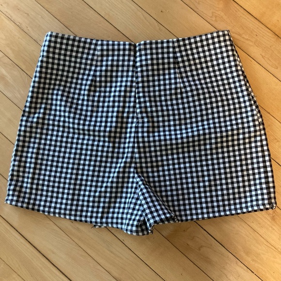 Black and white gingham print mini skort - Picture 4 of 6